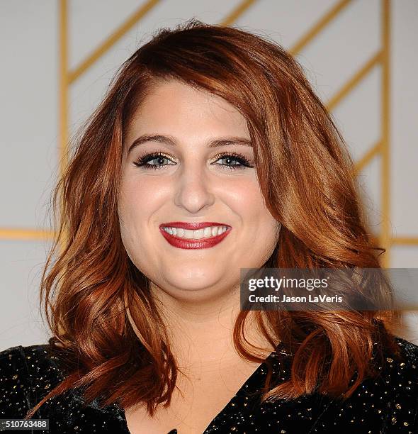 Singer Meghan Trainor poses in the press room at the The 58th GRAMMY Awards at Staples Center on February 15, 2016 in Los Angeles, California.