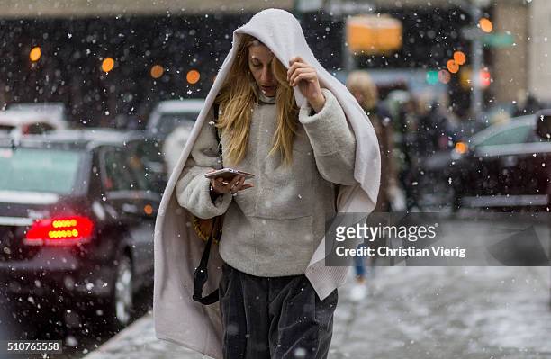 Ada Kokosar seen outside Phillip Lim during New York Fashion Week: Women's Fall/Winter 2016 on February 15, 2016 in New York City.