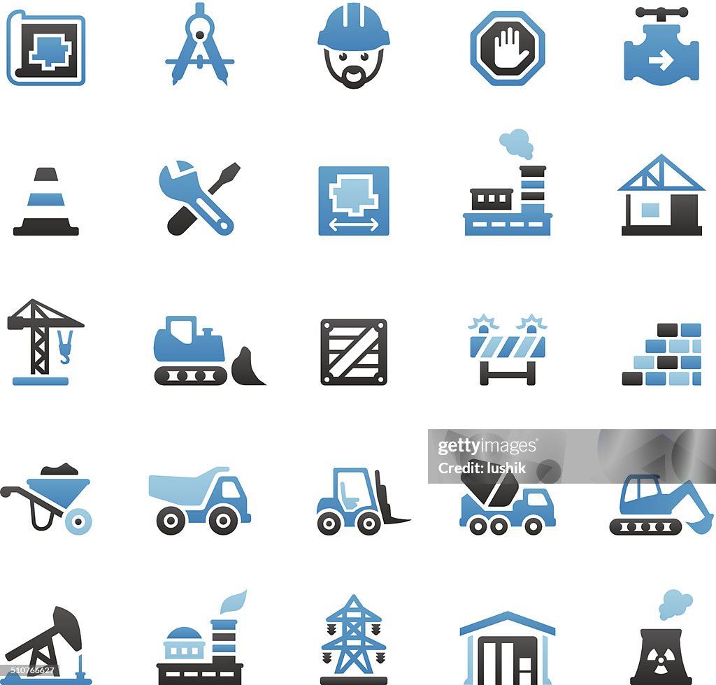 Construction icons set