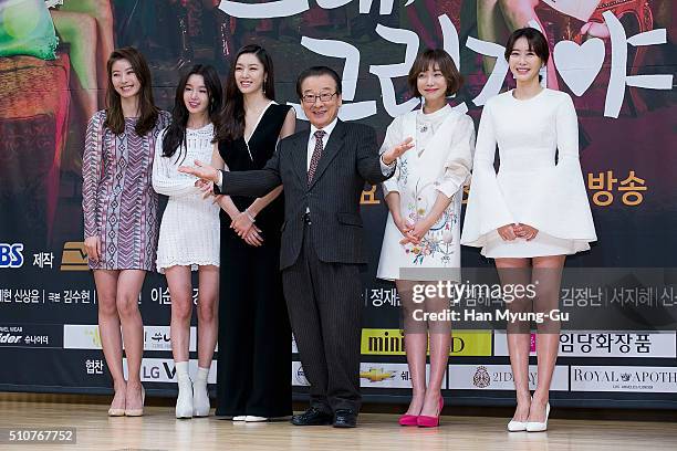 South Korean actors Yoon So-Y, , Nam Gyu-Ri, Seo Ji-Hae Lee Soon-Jae, Shin So-Yul and Wang Ji-Hye attend the press conference for "Yeah, That&s How...