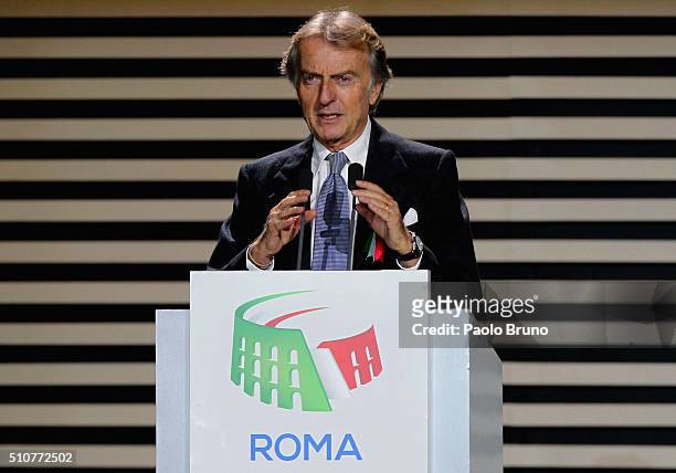 Rome 2024 Committee President Luca Cordero di Montezemolo unveils Rome's bid for the 2024 Summer Olympic Games at Palazzo dei Congressi in Rome,...