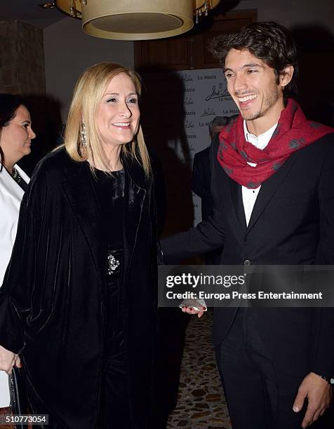 Cristina Cifuentes and Sebastian Castella attend 'La Maja de Goya' Bullfighting Awards 2016 at La Masia de Jose Luis Restaurant on February 16, 2016...