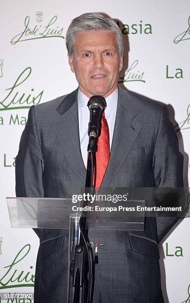 Juan Antonio Ruiz 'Espartaco' attend 'La Maja de Goya' Bullfighting Awards 2016 at La Masia de Jose Luis Restaurant on February 16, 2016 in Madrid,...