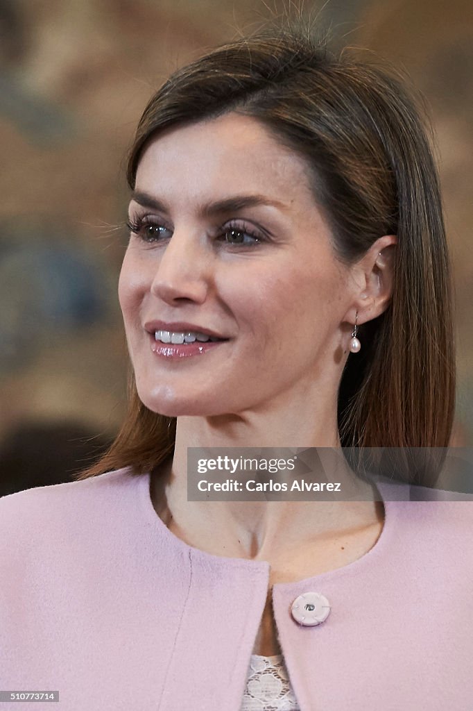 Spanish Royals Attend Audiences at Zarzuela Palace