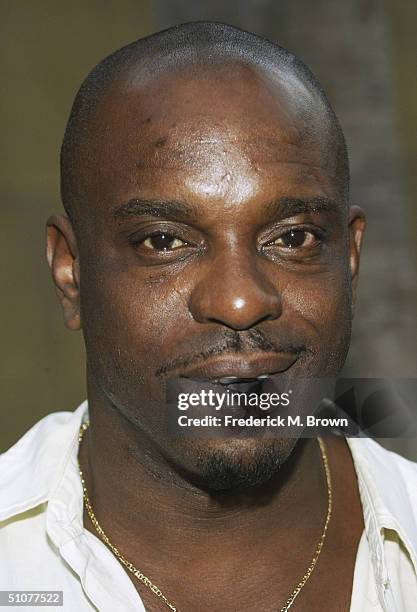 Actor Mopreme Shakur attends the opening night of the Eighth Annual Latino International Film Festival on July 16, 2004 at the Egyptian Theatre, in...