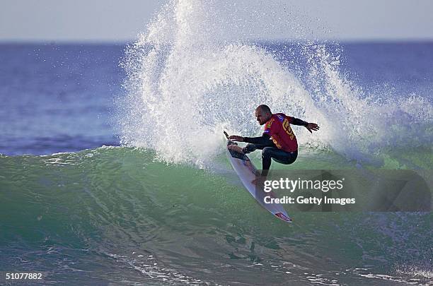 Jake Paterson of Australia wins his round three heat of the Billabong Pro on July 17, 2004 at Jeffreys Bay, South Africa. The Billabong Pro is the...