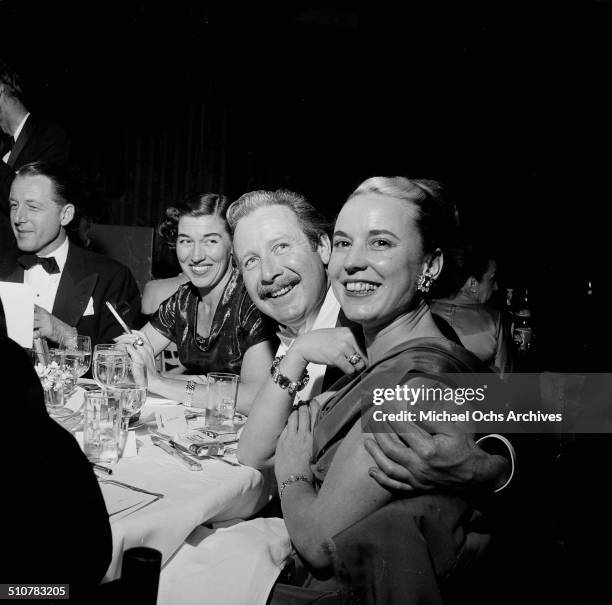 Arthur O'Connell and wife Ann Hall Dunlop attend the Academy Awards dinner in Los Angeles,CA.