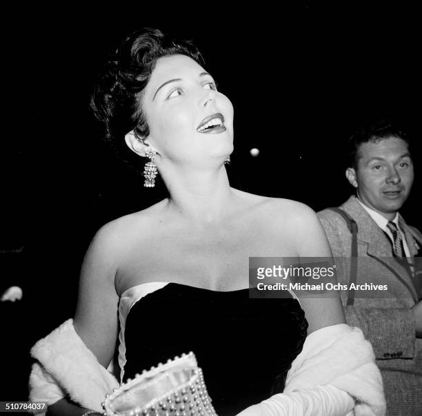 Ann Miller attends a movie premiere at the Egyptian Theatre in Los Angeles,CA.