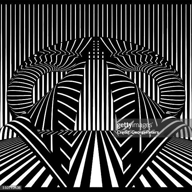 futuristic cityscape and skyscrapers, halftone pattern - modern front door stock illustrations