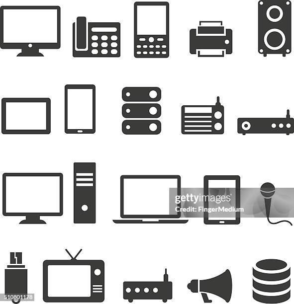 communication device icons - network server 幅插畫檔、美工圖案、卡通及圖標