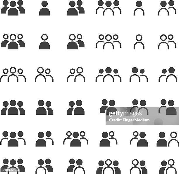 ilustraciones, imágenes clip art, dibujos animados e iconos de stock de icono de personas - medium group of people