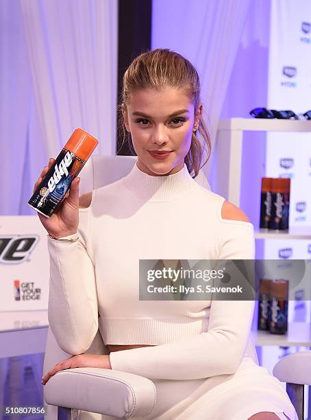 Model Nina Agdal teams up with Edge Shavel Gel to celebrate the launch of the 2016 Sports Illustrated Swimsuit Issue at The Altman Building on...