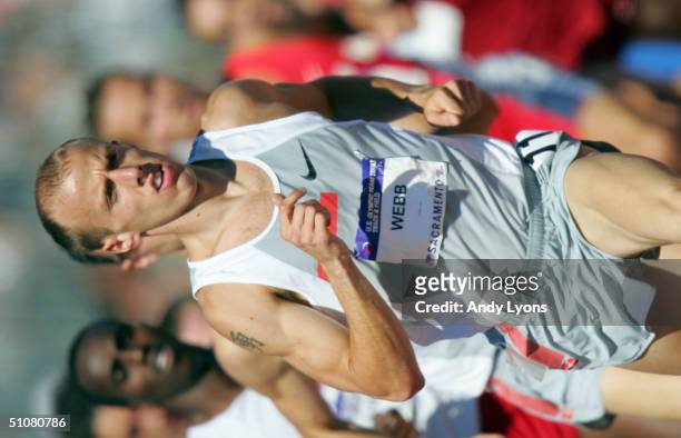 Alan Webb competes in the men's 1500 Meter Run Final during the U.S. Olympic Team Track & Field Trials on July 18, 2004 at the Alex G. Spanos Sports...