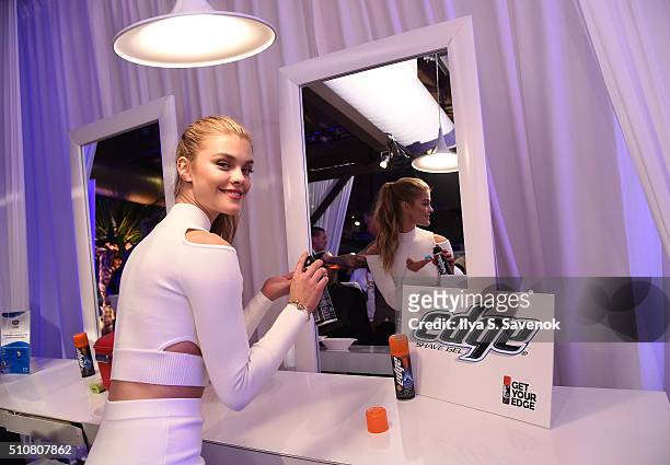 Model Nina Agdal teams up with Edge Shavel Gel to celebrate the launch of the 2016 Sports Illustrated Swimsuit Issue at The Altman Building on...