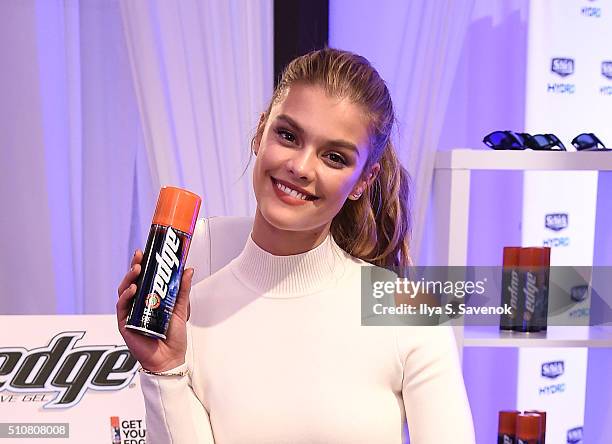 Model Nina Agdal teams up with Edge Shavel Gel to celebrate the launch of the 2016 Sports Illustrated Swimsuit Issue at The Altman Building on...