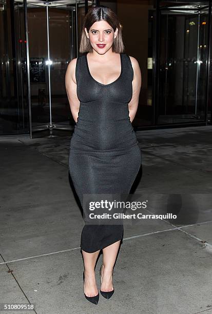 Model Denise Bidot is seen leaving Sports Illustrated Swimsuit 2016 - NYC VIP press event at Brookfield Place on February 16, 2016 in New York City.