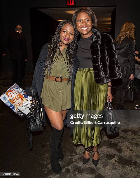 Journalist Deborah Roberts and daughter Leila Roker are seen outside the Dennis Basso Fall 2016 fashion show during New York Fashion Week: The Shows...