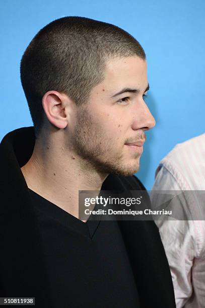 Actor Nick Jonas attends the 'Goat' photo call during the 66th Berlinale International Film Festival Berlin at Grand Hyatt Hotel on February 17, 2016...