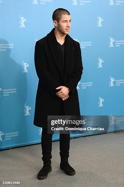 Actor Nick Jonas attends the 'Goat' photo call during the 66th Berlinale International Film Festival Berlin at Grand Hyatt Hotel on February 17, 2016...