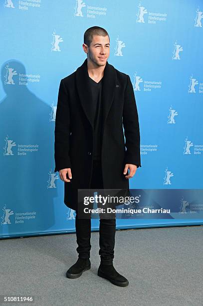 Actor Nick Jonas attends the 'Goat' photo call during the 66th Berlinale International Film Festival Berlin at Grand Hyatt Hotel on February 17, 2016...