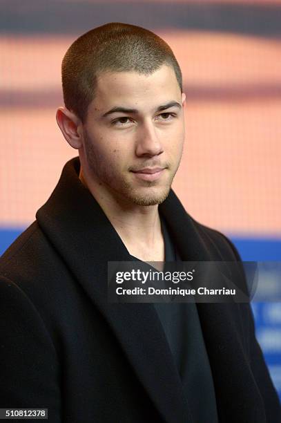 Actor Nick Jonas attends the 'Goat' press conference during the 66th Berlinale International Film Festival Berlin at Grand Hyatt Hotel on February...
