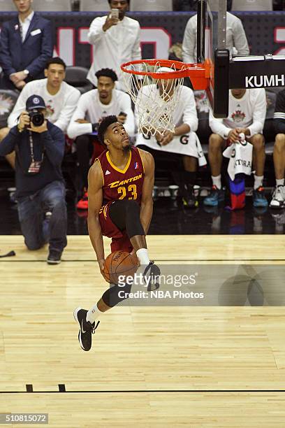 Stephens of the Canton Charge dunks the ball during the NBA D-League All-Star Dunk Contest, presented by Kumho Tire, as part of 2016 All-Star Weekend...