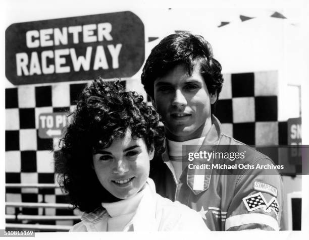 Betsy Russell and Gerard Christopher pose together for the movie "Tomboy" circa 1985.