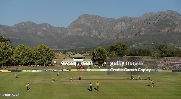 General view of play during the T20 Tour Match between South Africa Invitation XI and England at Boland Park on February 17, 2016 in Paarl, South...