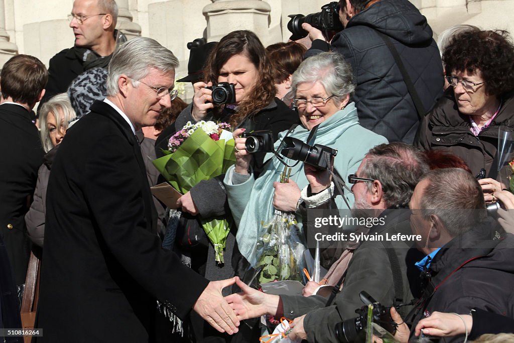 Belgium Royal Family Attends A Mass At Notre Dame Church In Laeken