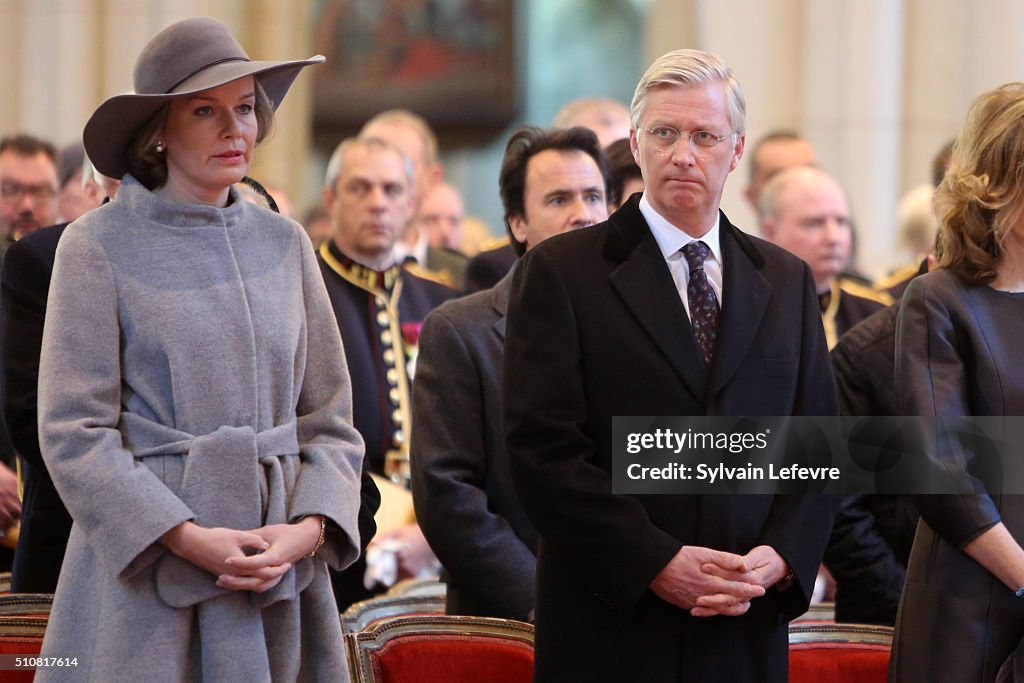 Belgium Royal Family Attends A Mass At Notre Dame Church In Laeken