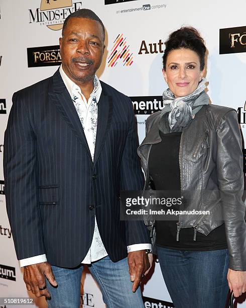 Actor Carl Weathers and actress Christine Kludjian attend the screening of Momentum Pictures' 'Forsaken' at Autry Museum of the American West on...