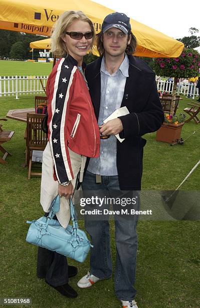 Model Jodie Kidd and internet entrepreneur partner Aidan Butler attend the Veuve Clicquot Gold Cup Finals Day at Cowdray Park Polo Club, Midhurst on...