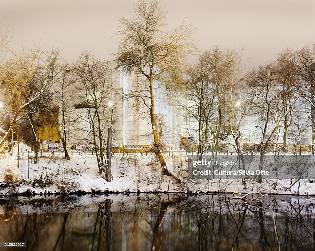 Lake with snow