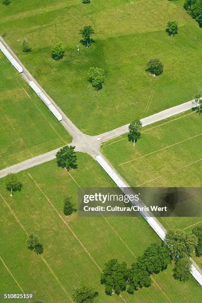 aerial view of fields, indiana, usa - cultura indiana stock pictures, royalty-free photos & images