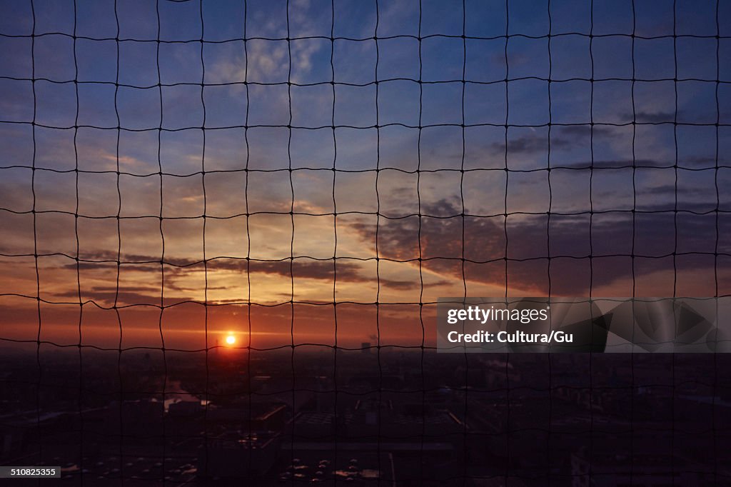 Net against sunset, Munich, Germany