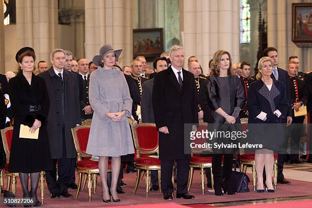 Princess Margaretha of Liechtenstein, Queen Mathilde of Belgium, King Philippe of Belgium, Princess Esmeralda of Belgium and Princess Lea of Belgium...