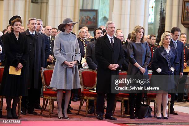 Princess Margaretha of Liechtenstein, Queen Mathilde of Belgium, King Philippe of Belgium, Princess Esmeralda of Belgium and Princess Lea of Belgium...