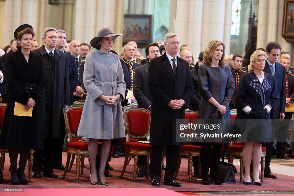 Belgium Royal Family Attends A Mass At Notre Dame Church In Laeken