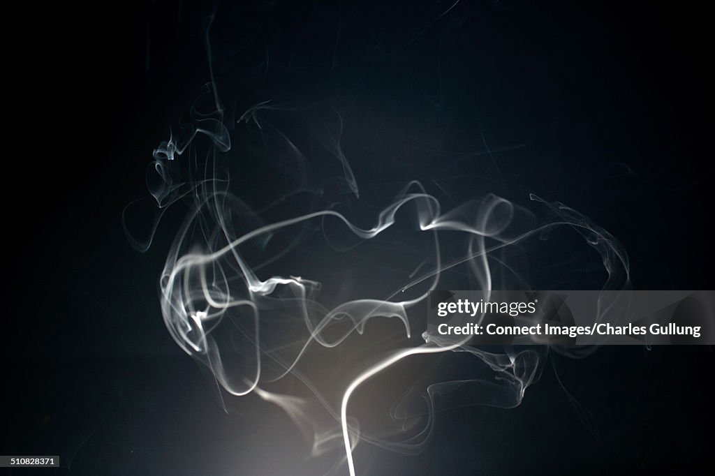 Smoke against black background