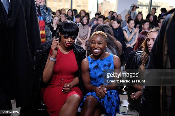 Actresses Jennifer Hudson and Cynthia Erivo attend the Michael Kors Fall 2016 Runway Show during New York Fashion Week: The Shows at Spring Studios...