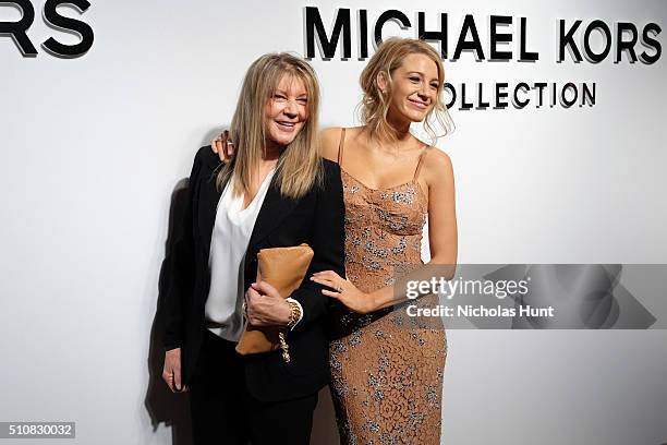 Elaine Lively and Actress Blake Lively pose backstage at the Michael Kors Fall 2016 Runway Show during New York Fashion Week: The Shows at Spring...