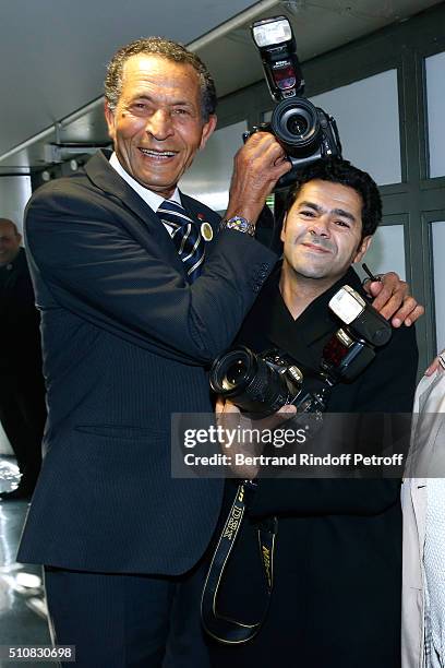 Photographer of Kings of Morocco, Maradji and Actor Jamel Debbouze attend King Mohammed VI of Morocco and French President Francois Hollande present...