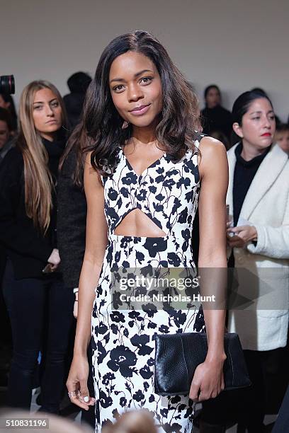 Actress Naomie Harris poses at the Michael Kors Fall 2016 Runway Show during New York Fashion Week: The Shows at Spring Studios on February 17, 2016...