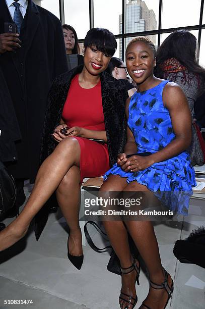 Actresses Jennifer Hudson and Cynthia Erivo attend the Michael Kors Fall 2016 Runway Show during New York Fashion Week: The Shows at Spring Studios...