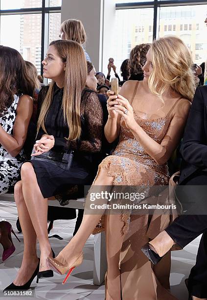 Actresses Riley Keough and Blake Lively attend the Michael Kors Fall 2016 Runway Show during New York Fashion Week: The Shows at Spring Studios on...