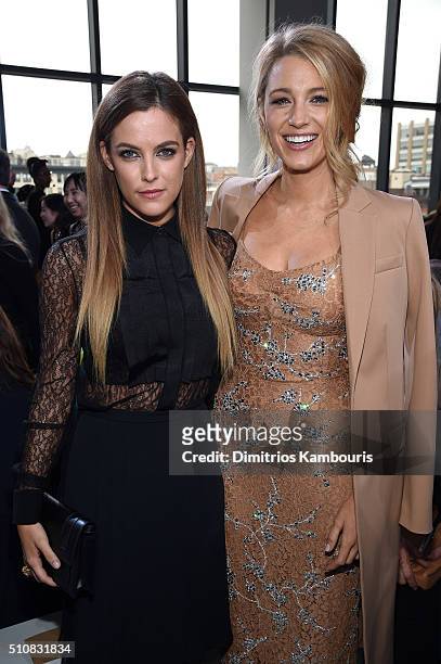 Actresses Riley Keough and Blake Lively attend the Michael Kors Fall 2016 Runway Show during New York Fashion Week: The Shows at Spring Studios on...