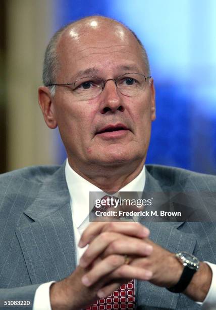 Co-anchor Harry Smith of "The Early Show" speaks at the TCA Press Tour CBS Day 2 at the Century Plaza Hotel July 19, 2004 in Los Angeles, California.