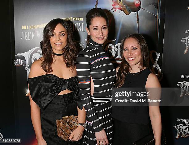 Olivia Wayne, Jemma Wayne and Anna Marie Wayne attend the Gala Performance of "The War Of The Worlds" at The Dominion Theatre on February 17, 2016 in...