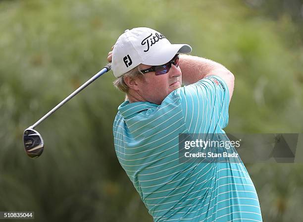 Brad Fritsch hits a tee shot on the 13th hole during the second round of the Web.com Tour Club Colombia Championship Presented by Claro at Bogotá...