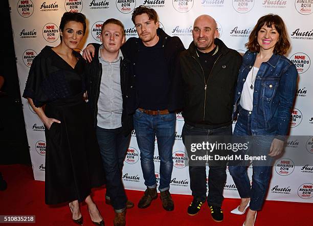 Vicky McClure, Thomas Turgoose, Joe Dempsie, Shane Meadows and Jo Hartley attend the NME Awards with Austin, Texas, at the O2 Academy Brixton on...